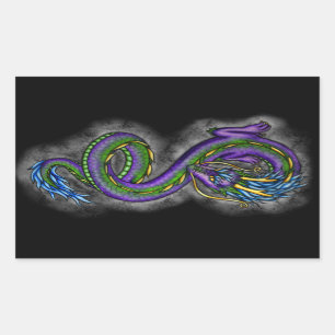 Pegatina Rectangular Dragón del baile