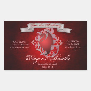 Pegatina Rectangular Dragones de época respiran Pegatinas de botellas d