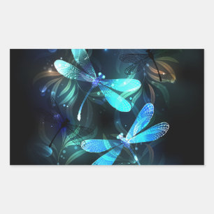 Pegatina Rectangular Dragonflies