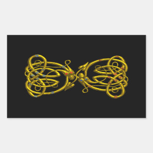 Pegatina Rectangular DRAGONLOVE ,negro