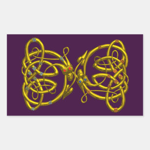 Pegatina Rectangular DRAGONLOVE ,púrpura