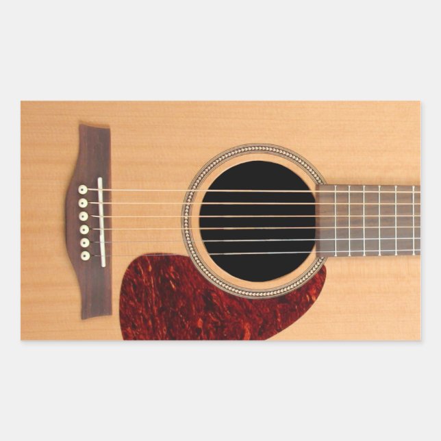 Pegatina Rectangular Dreadnought Acoustic 6 String Guitar (Anverso)