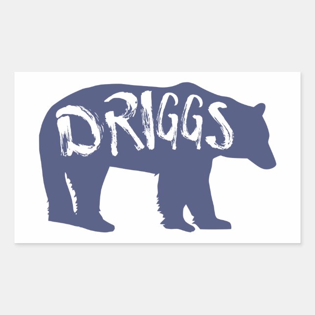 Pegatina Rectangular Driggs Idaho Bear (Anverso)