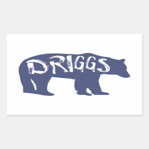 Pegatina Rectangular Driggs Idaho Bear