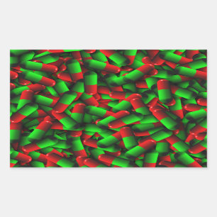 Pegatina Rectangular drogas de pastillas verdes rojas