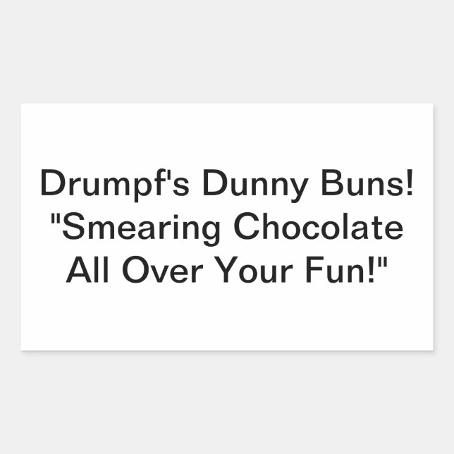 Pegatina Rectangular Drumpf's Dunny Buns Hankamer Artjunkhaus Comic Yum (Anverso)