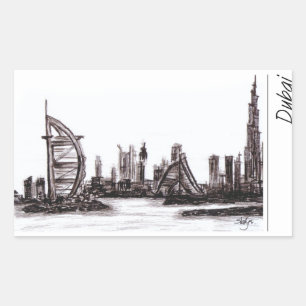 Pegatina Rectangular Dubai