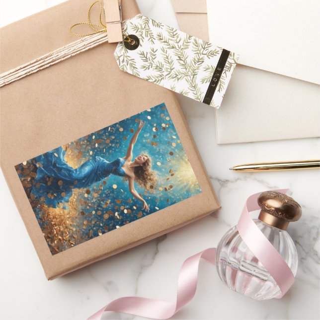 Pegatina Rectangular Ducha de la suerte (Regalar)