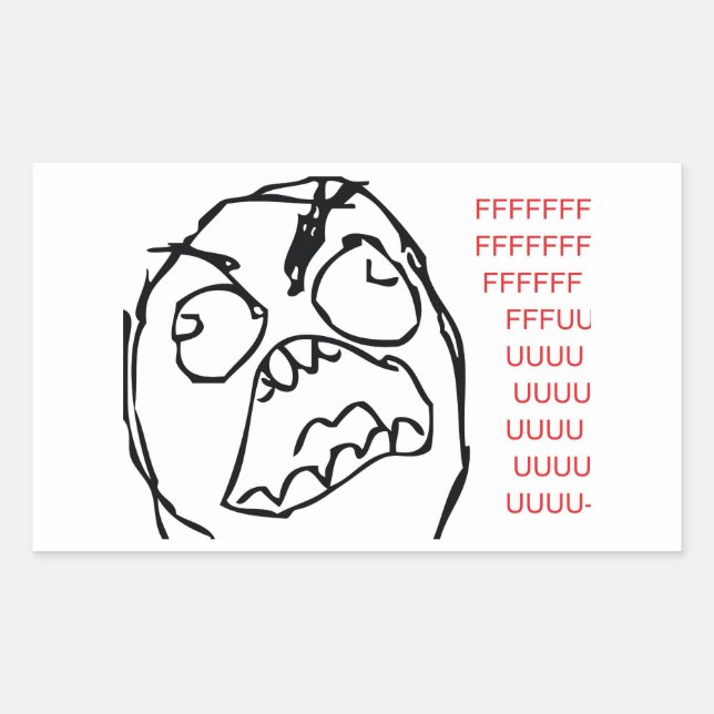 Pegatina Rectangular Duende de la rabia (Anverso)