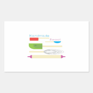 Pegatina Rectangular Dulce hecho a mano