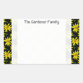 Pegatina Rectangular Dulce Jardín Amarillo de Arnica Flor silvestre en