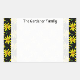 Pegatina Rectangular Dulce Jardín Amarillo de Arnica Flor silvestre en 