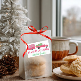 Pegatina Rectangular Dulce Navidades de Camper RV de Camión de vacacion