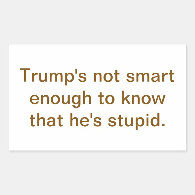 Pegatina Rectangular Dumb Stupid Trump's Not Smart Hankamer Artjunkhaus (Anverso)