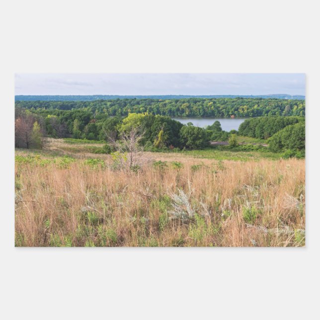 Pegatina Rectangular dunas de nubes grises y otros paisajes lacustres (Anverso)