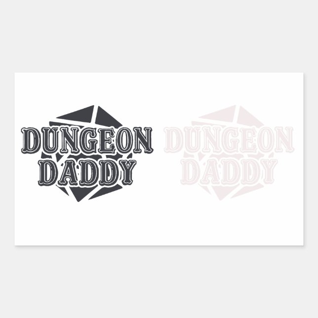 Pegatina Rectangular Dungeon Daddy  Funny DnD RPG Bundle (Anverso)