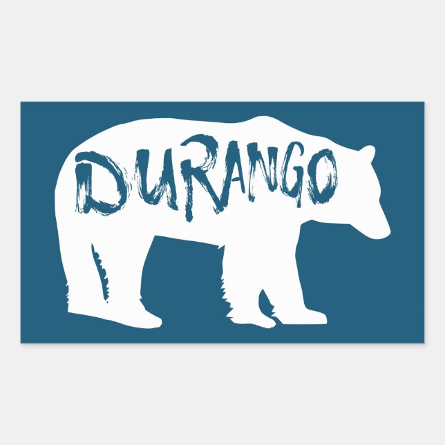 Pegatina Rectangular Durango Bear (Anverso)