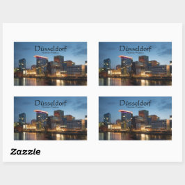 Pegatina Rectangular Dusseldorf Alemania
