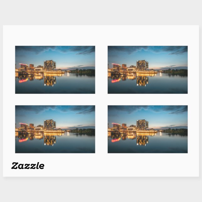 Pegatina Rectangular Dusseldorf Alemania (Hoja)