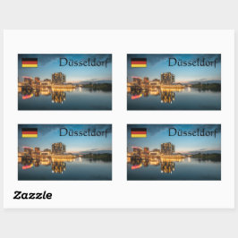 Pegatina Rectangular Dusseldorf Souvenir
