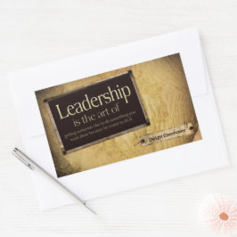 Pegatina Rectangular Dwight Eisenhower Inspiradora cita "Liderazgo"