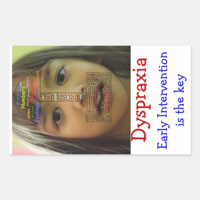 Pegatina Rectangular Dyspraxia awareness (Anverso)