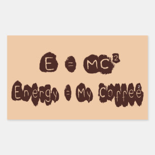 PEGATINA RECTANGULAR E = MC2