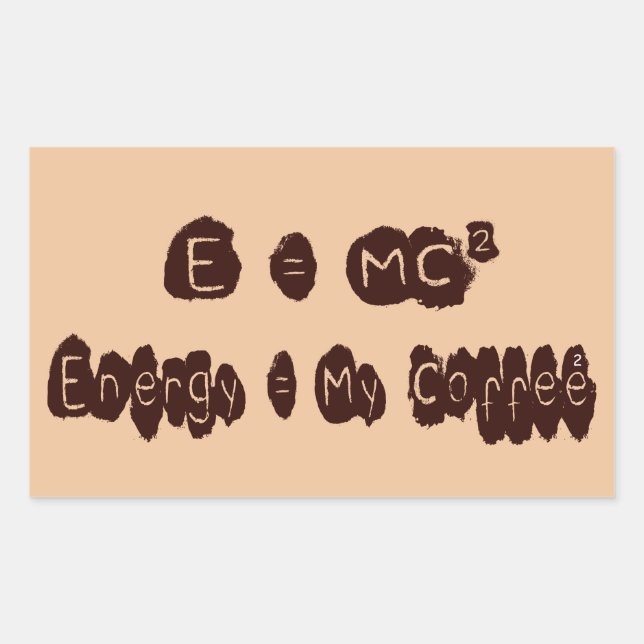 PEGATINA RECTANGULAR E = MC2 (Anverso)
