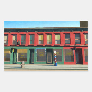 Pegatina Rectangular Early Sunday Morning Watercolor