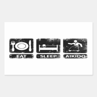 Pegatina Rectangular Eat Sleep Aikido