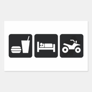 Pegatina Rectangular Eat Sleep ATV