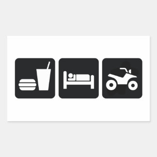 Pegatina Rectangular Eat Sleep ATV