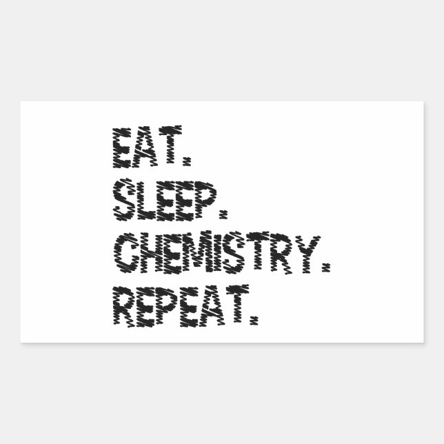 Pegatina Rectangular Eat Sleep Chemistry Repeat | Funny Science (Anverso)