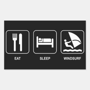 Pegatina Rectangular Eat Sleep Windsurf