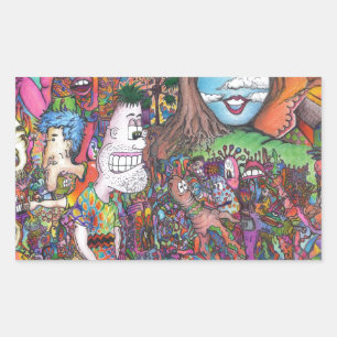 Pegatina Rectangular Echa Un Vistazo