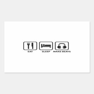 Pegatina Rectangular Echar Sleep Make Beats