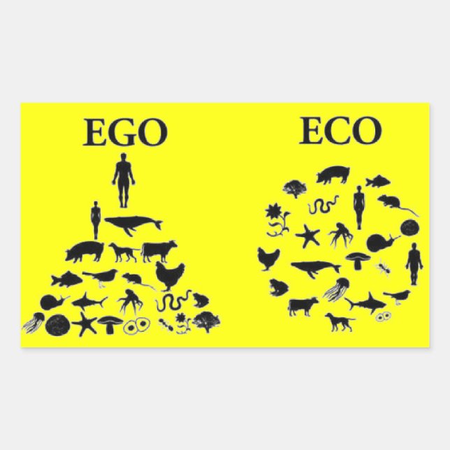 Pegatina Rectangular Eco vs Ego (Anverso)