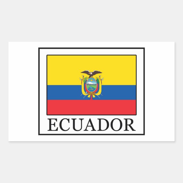 Pegatina Rectangular Ecuador (Anverso)
