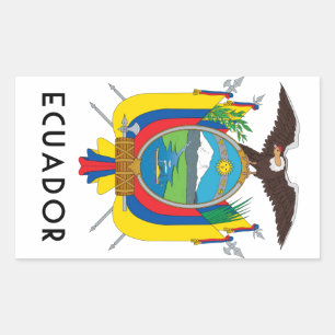 Pegatina Rectangular Ecuador - símbolo/escudo de