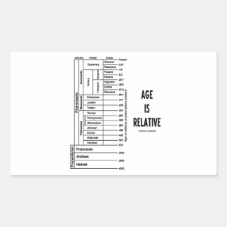 Pegatina Rectangular Edad Es Relativa (Gráfico de tiempo geológico)