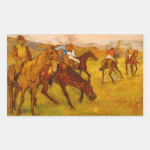 Pegatina Rectangular Edgar Degas antes de la carrera