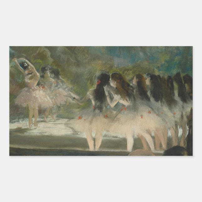 Pegatina Rectangular Edgar Degas - Ballet en la ópera de París (Anverso)