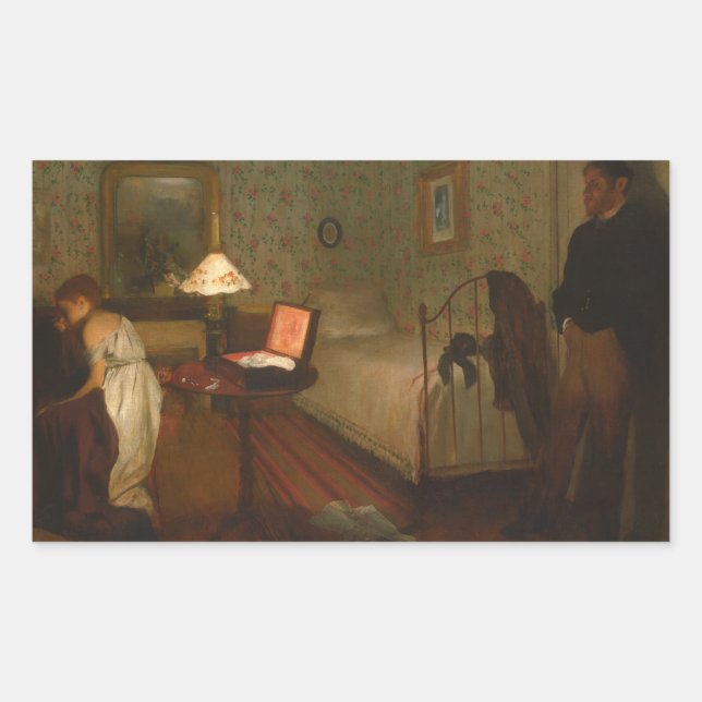 Pegatina Rectangular Edgar Degas - Interior (Anverso)