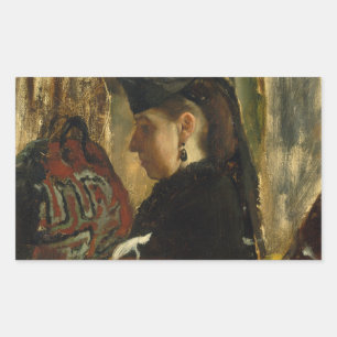 Pegatina Rectangular Edgar Degas - Mademoiselle Marie Dihau (1843-1935)