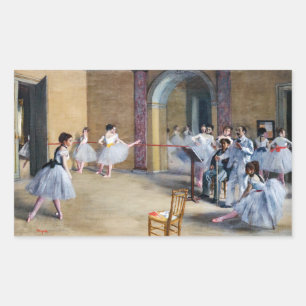 Pegatina Rectangular Edgar Degas - Salón de baile, Ópera rue Le Peletie