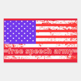 Pegatina Rectangular edición de bandera estadounidense del EJÉRCITO DE