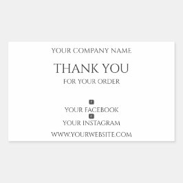 Pegatina Rectangular Editable, Moderno, Gracias Por Su Pedido