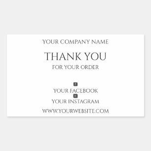 Pegatina Rectangular Editable, Moderno, Gracias Por Su Pedido