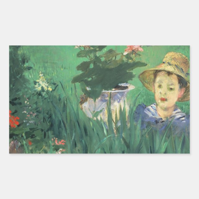 Pegatina Rectangular Édouard Manet - Niño de flores (Anverso)