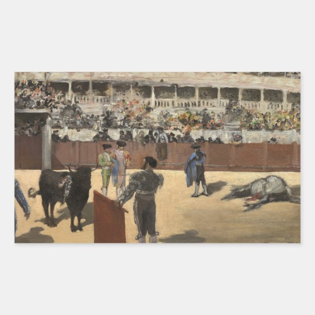 Pegatina Rectangular Edouard Manet - Pelea de toros (Anverso)
